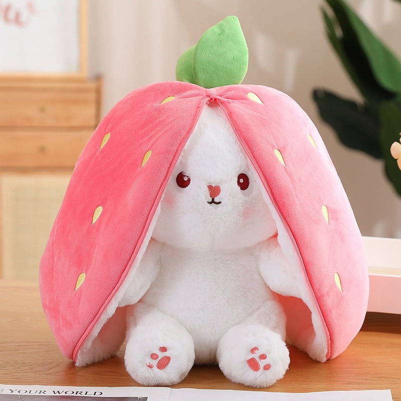🐰Easter Early Sale 49% OFF🍓Strawberry Bunny Transformed into Little Rabbit🎀 Fruit Doll Plush Toy🐰